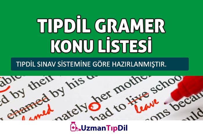 TIPDİL GRAMER KONU LİSTESİ - TAM LİSTE