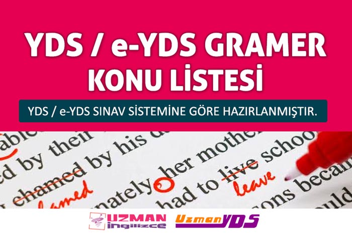 YDS GRAMER KONU LİSTESİ - TAM LİSTE